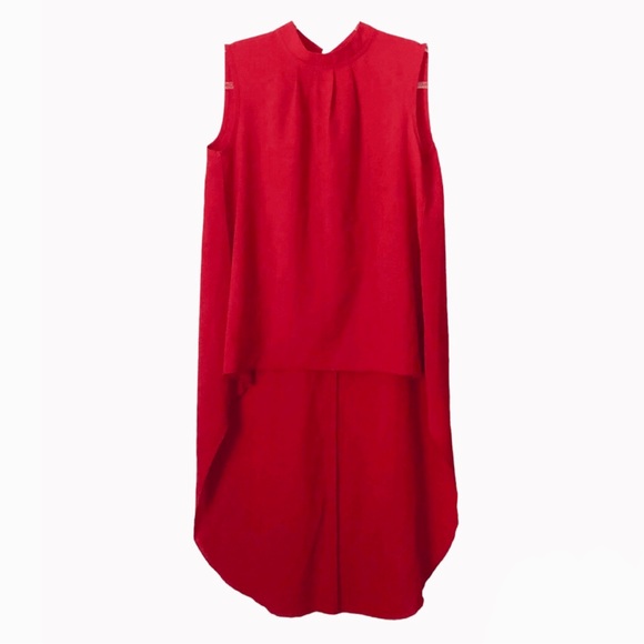 Shein red high low blouse - Picture 2 of 5